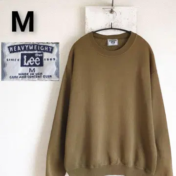 90s USA제 무지 맨투맨 카키 플레인 M Lee