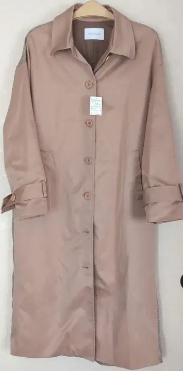 베이지 폴리에스테르 트렌치코트 M 사이즈