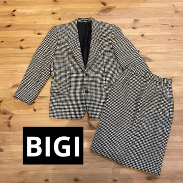 BIGI 하운드투스 패턴 자켓 상하의 세트 셋업 비기
