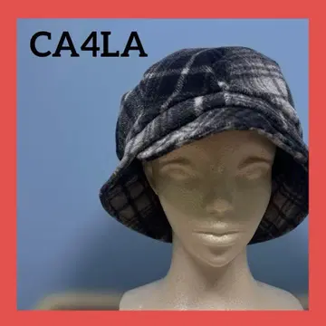 CA4LA 체크 무늬 울 헌팅 캡 일본제 그레이 프리