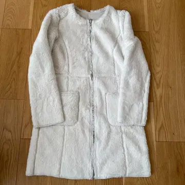 [ 새상품급 ] VICKY 크림색 롱 코트 리버서블 사이즈 1