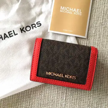 새상품 마이클코어스 MICHEAL KORS 3단 폴더형 지갑 브라운 레드