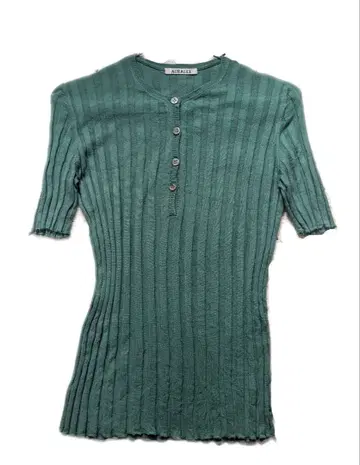 AURALEE 그린 반팔 니트