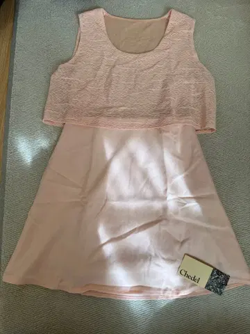 Chedel 핑크 슬리브리스 미니 원피스 F