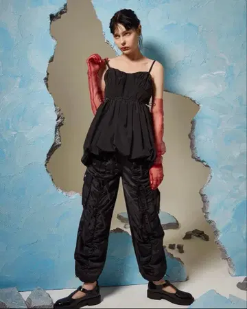 POPPY 리본 셔링 카고 팬츠 SIZE:1