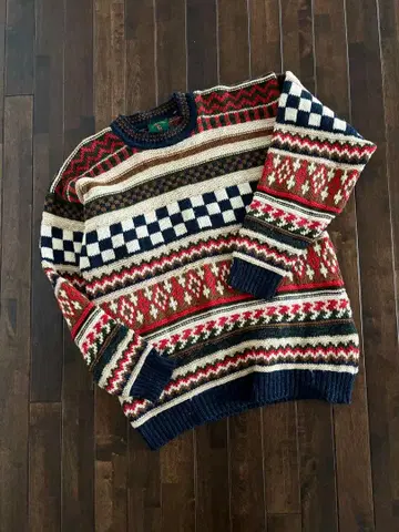 Gaeltarra/90s 아일랜드제 페어아일 니트 버진 울