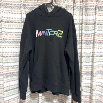 민트 크루 FR2 컬러풀 로고 블랙 콜라보 후드티