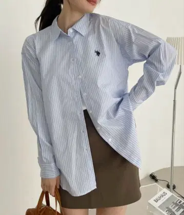 [ 완판템 ] U.S. POLO ASSN. 오버사이즈 스트라이프 셔츠