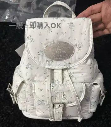 LOTSYOU 꽃무늬 백팩 화이트