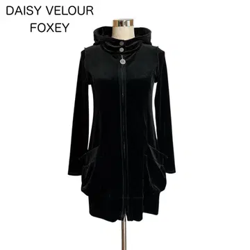 DAISY VELOUR 폭시 튤립 후드티 블랙 40
