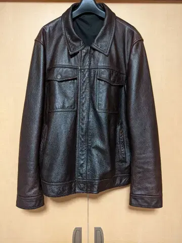 다크 브라운 가죽 자켓 소가죽