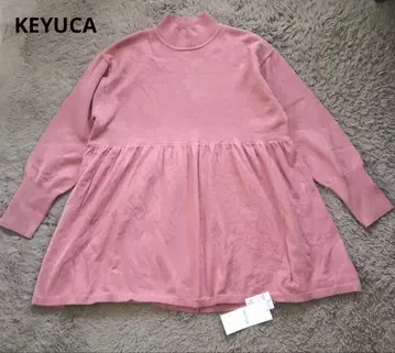 [ 새상품 ] KEYUCA 케유카 허리 개더 니트 튜닉 핑크 프리
