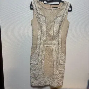 ERUKEI 자수 타이트 드레스 사이즈 2 베이지