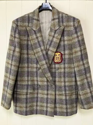 카네코 이사오 체크 무늬 더블 브레스트 자켓