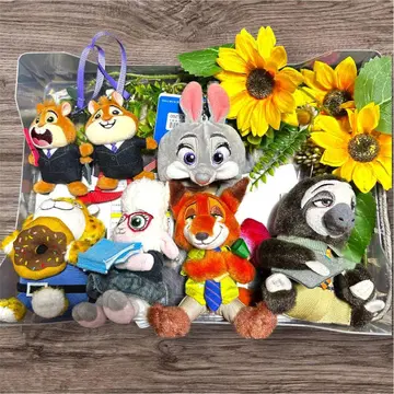 주토피아 봉제 인형 키체인 세트