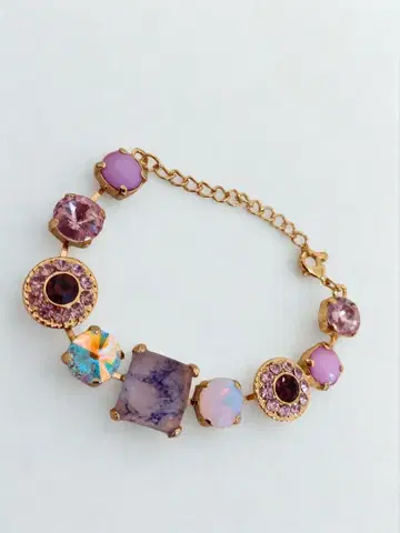 비쥬 팔찌 골드 퍼플