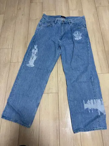 HUF 와이드 레그 데님 팬츠 블루