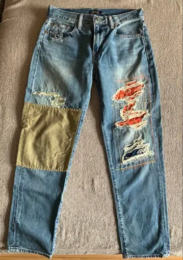 폴로 랄프로렌 데미지 데님 패치워크 데님 보이프렌드 25