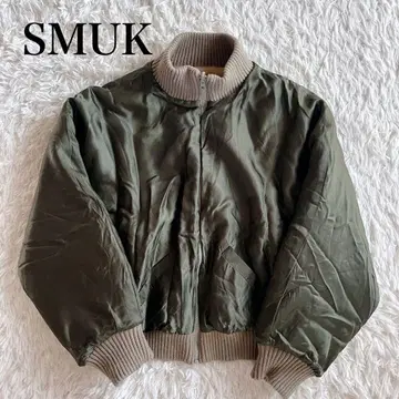 컨디션 최상 SMUK 스무크 리버서블 블루종 에코퍼 카키 ma-1