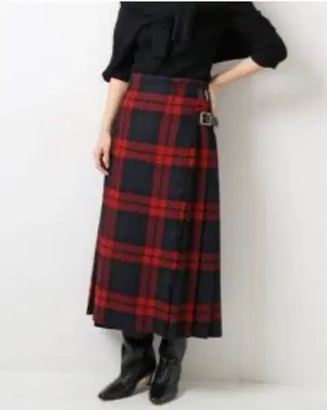 [ O'NEIL OF DUBLINI 랩 플리츠 맥시 스커트