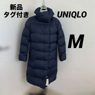 UNIQLO 유니클로 라이트웨이트 다운 스탠드 카라 코트 네이비 M