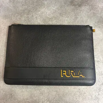 FURLA 블랙 가죽 클러치백