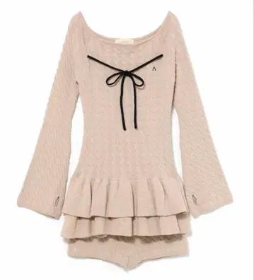 andmary Milky frill mini dress 베이지