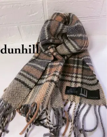 던힐 dunhill 머플러 체크 울 100% 브라운 계열