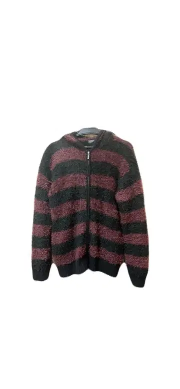 빨검 플리스 보더 지퍼 후드티