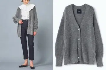 새상품급 N.O.R.C norc 노크 그레이 슈퍼 키드 모헤어 가디건