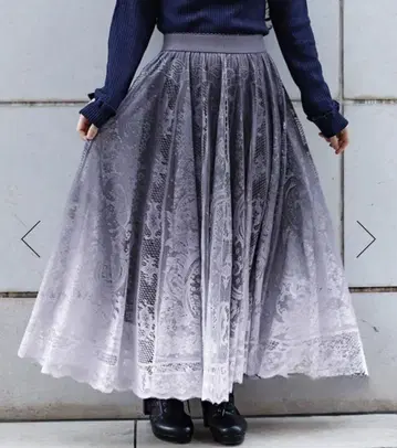 엑시즈팜 그라데 레이스 서큘러 스커트 그레이