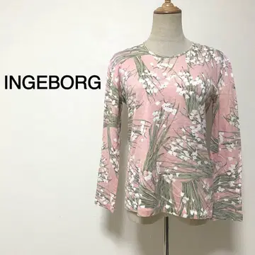 INGEBORG 핑크 컬러 꽃무늬 긴팔 티셔츠