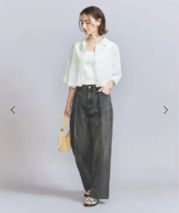 데님 턱 팬츠 블랙 M