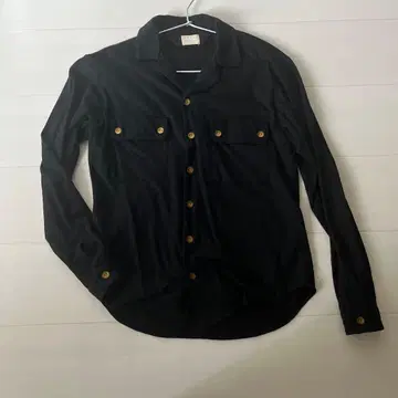 Ma deshabille 블랙 울 긴팔 셔츠