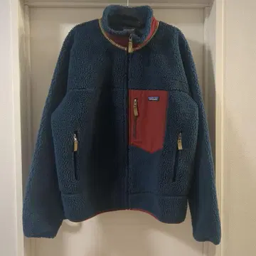 patagonia 플리스 자켓 L 사이즈 다크 블루/레드