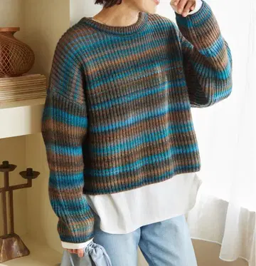 JOURNAL STANDARD relume 믹스 컬러 보더 풀오버