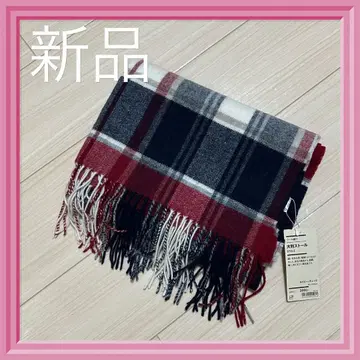 [택 포함] 무인양품 대형 체크 울 스톨, 무릎담요로도 활용 가능