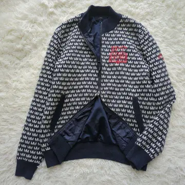 캘러웨이 크라운 드라이버 니트 블루종 올 패턴 로고 자수 M 가을/겨울