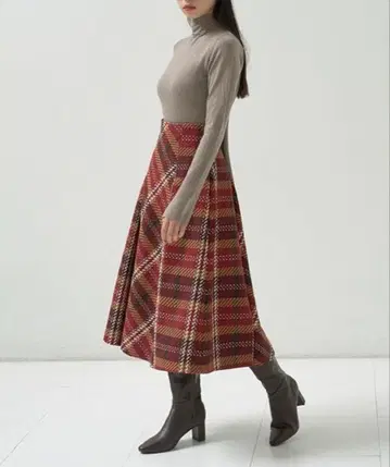 [ 새상품급 ] SNIDEL 로빙 체크 롱 스커트