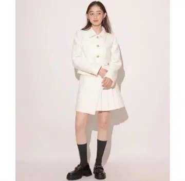 2025 리랜드트루 트위드 플리츠 스커트 스코트