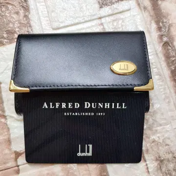 [ 미사용 ] Dunhill 던힐 가죽 키케이스 블랙 골드