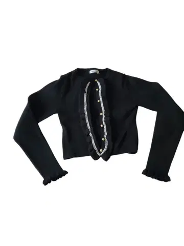 DEARPRINCESS 프릴 장식 블랙 니트