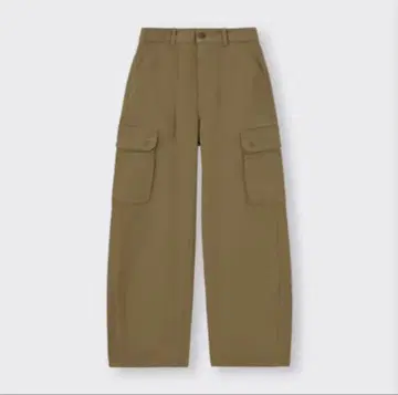 [ 미사용 새상품 ] GU 배럴 레그 카고 팬츠 올리브 M 사이즈