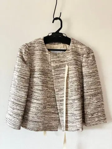 ZARA 라메 믹스 노카라 자켓 S 사이즈