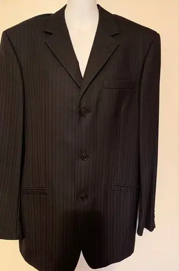 블랙 스트라이프 비즈니스 정장 2 버튼