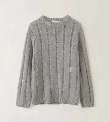 OHOTORO 알파카 사이드 커팅 니트 그레이