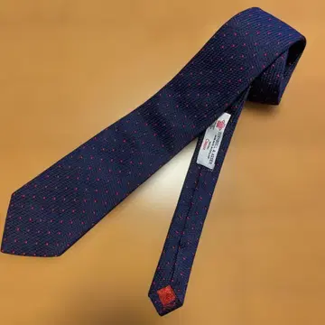 Turnbull & Asser 넥타이 네이비/레드 도트 무늬