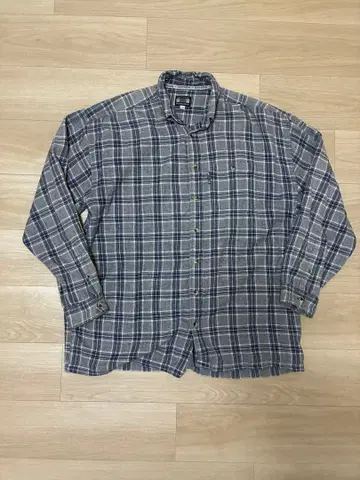 유로 빈티지 SOUTHERN 체크 무늬 긴팔 셔츠 네이비 계열