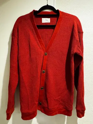 어반 리서치 도어스 와플 가디건 브라운 레드