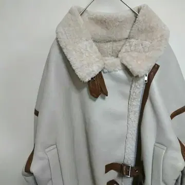 MURUA/집업 페이크 무스탕 블루종